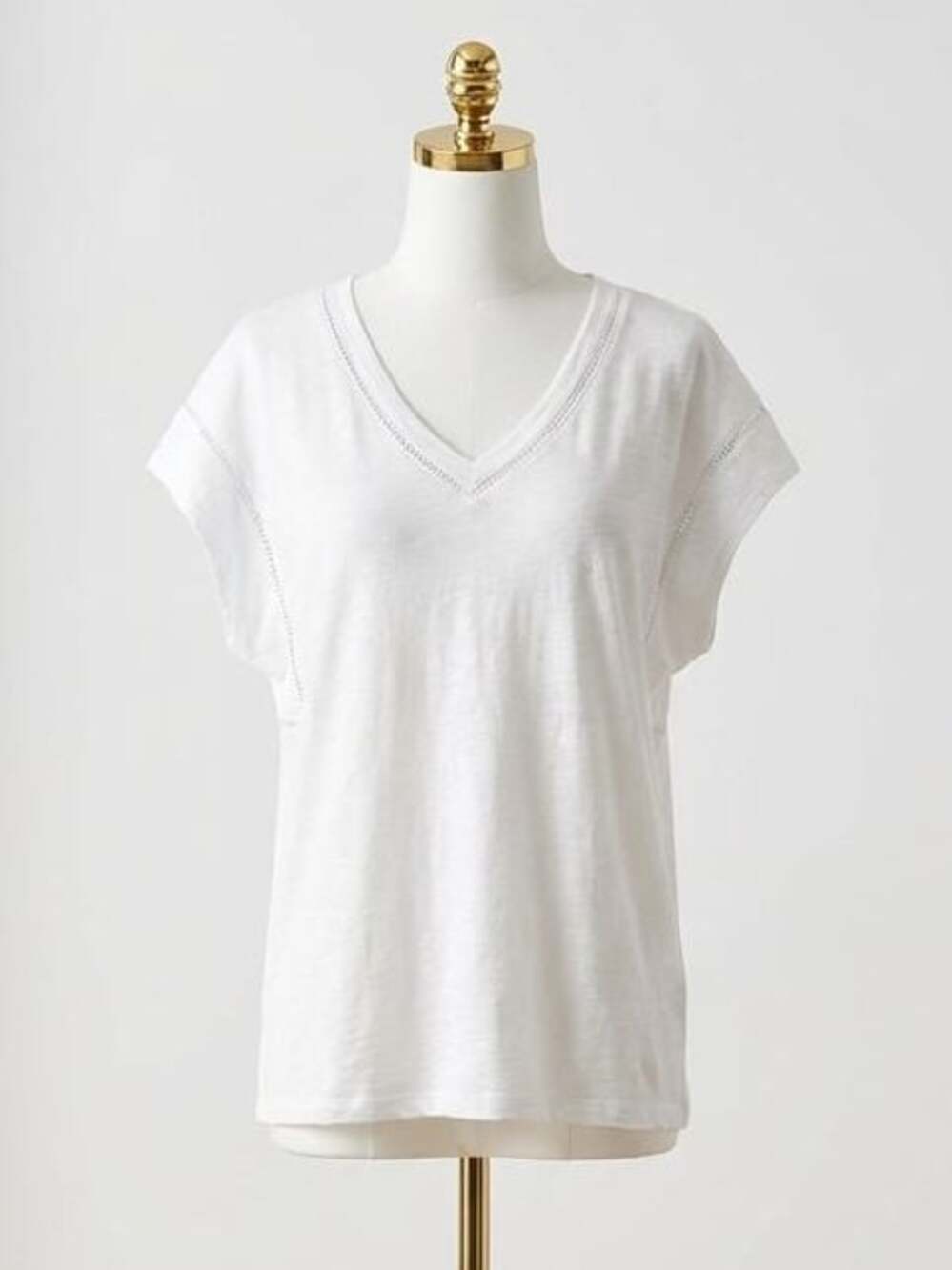 Size 12 L BloomChic Supersoft V-Neckline Lace Trim Slub T-Shirt Top